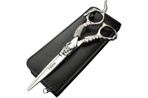 SHARONDS Ciseaux de coupe professionnels de 5,5/6 pouces, ciseaux de coupe tranchants en acier inoxydable, spécial pour les coiffeurs (Ciseaux de coupe 6 pouces-A)