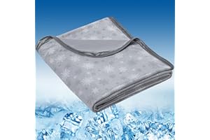 ‎CHOSHOME CHOSHOME Kühldecke Doppelseitigem Kälteeffekt Sommerdecke Leichte Selbstkühlende Decke kühldecke mit Japanische Q-Max 0,42 Kühlfasern kühl Decke für Schlafen Verwendung Wohndecke Grau 150x200cm