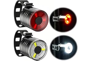 CNCEDI Phares de vélo Avant et arrière avec 3 Modes d'éclairage, Petit Phare de vélo pour vélo, VTT, Casque, Chapeau, Sac à Dos, Promenade du Chien