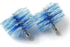 BARETTO Spazzola di Ricambio per Kit per la Pulizia della Tua Stufa a Pellet, 2 Scovoli Standard in Nylon, Adatto alla Pulizia della Canna Fumaria con Curve (80 mm)