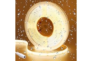 GOMING 24V 5M Ruban LED COB Blanc Chaud 3000K 480LED/M étanche IP65 Luminescence Uniforme CRI 93+ Haute Luminosité 4300lm Flexible Découpable Bande LED pour Maison Chambre Cuisine(Sans Alimentation)