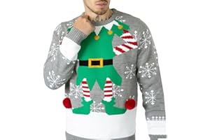 NOROZE Hombres Mujeres Unisexo Prima Novedad Pulóver De Punto Christmas Navidad Suéter Duende Jumpers