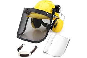 COL-PARY Casco de Seguridad Forestal Industrial, Casco de Motosierra 6 en 1 con Protector Facial de Malla y Orejeras, Casco de desbrozadora