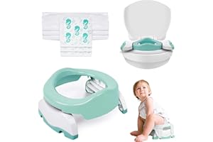 Potette Plus 2-in-1 Compact Universal Potty and Toilet Training Seat | Award-Winning Potty Training Essential for Toddlers | Mint