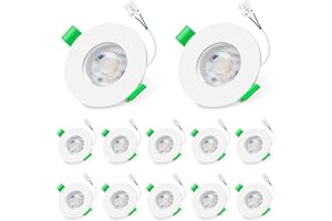 ‎ALUSSO LIGHTING ALUSSO LIGHTING LED Einbaustrahler 230V, 5W Warmweiß 3000K Deckenspots mit Abnehmbar Modul Nicht Dimmbar, Ø68mm Ultra Flach LED Einbauspot IP44 Waterproof für Küche Badezimmer Wohnzimmer, 12er Set