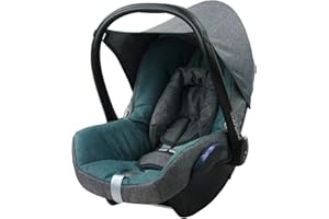 BAMBINIWELT BY RAFAEL K. BAMBINIWELT Pokrowiec zamienny kompatybilny z Maxi-Cosi CabrioFix do fotelika dla niemowląt, 6-częściowy, kompletny zestaw, wysokiej jakości mieszanka poliestru (melanż, szaro-turkusowy)