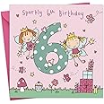 Twizler 6th Birthday Card for Girl with Fairy Princess - Six Year Old - Age 6 - Childrens Birthday Card - Girls Birthday Card - Happy Birthday Card
