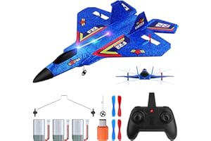 Henakmsl RC Flugzeug 3CH Ferngesteuerter Kämpfer 2.4GHz RC Flugzeug RTF für Anfänger, Kinder und Erwachsene, FX22 Flugzeug Spielzeug mit Farbigen LED-Leuchten USB-Aufladung