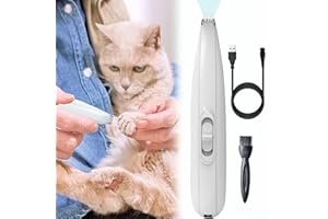 SUQ Tondeuse de Toilettage pour Chat, Animaux Tondeuse avec Lumière LED, Sans Fil à Faible Bruit Rechargeable USB, pour Poils Autour du Visage, des Pattes, des Yeux, des Oreilles(BS)
