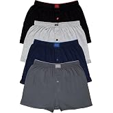 Tutku-Erkek Gri Penye D&uuml;z Boxer 4'l&uuml;
