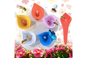 ADLUH Bienentränke, Insektentränke, Bienen Insekten Trinkbecher, Blütenform Bienenbecher, Bee Cups Trinkbecher, insektentränke garten für Durstige Bestäuber, Bienen brauchen sichere Orte zum Trinken(B)