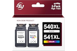 Prodoki PG-540XL CL-541XL Remplacement pour Cartouche Canon 540 et 541 XL Encre Compatibles pour PIXMA MG3650s MG3600 MX475 MG3650 MG3550 MG4250 TS5150 Imprimante (1 Noir, 1 Tri-Couleur)