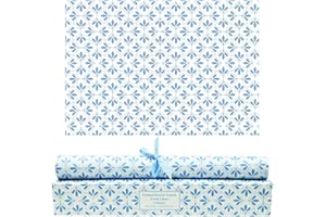 SCENTORINI Papel de Cajones de Fragancia de Lino, Perfumada para Armario Gabinete, 36.5 cm x 42 cm, 6 Hojas Azul - Lino 6 Piezas