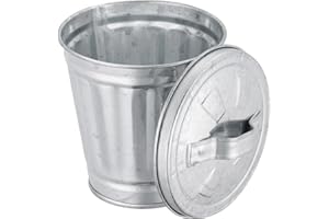 WYJUAN Silberner Mini-Mülleimer mit Deckel, Tisch-Mülleimer, Blumentopf, Stifthalter, Puppenhaus-Zubehör