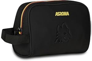 ASROMA AS Roma Pochette Ragazzi Seven, Nero, Con Maniglia in Nastro, Organizer da Viaggio, Tempo Libero