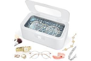 YKALL Limpiador Ultrasónico de 800ml 49KHz – Limpieza Eficaz y Silenciosa 360° para Dentaduras, Retenedores, Alineadores y Artículos del Hogar como Gafas, Joyas y Relojes