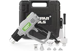 Huepar Tools Pistola de Aire Caliente 2300W Temperatura Ajustabl 50°C - 660°C Pistola de Calor con Maletín de Transporte y Protección Contra Sobrecarga, 10 accesorios