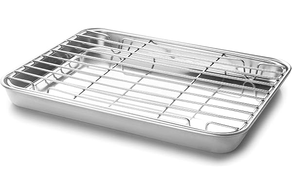 Lacor - 15567 - Plateau avec Grille Essential, Plateau en Acier Inoxydable, Haute conductivité thermique, Grille amovible, Convient pour four, Congélateur et Réfrigérateur, 40.5x30.5 cm