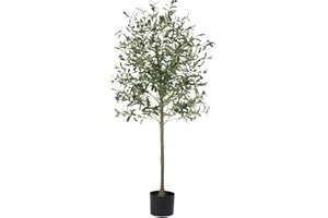 YOLEO 6FT Artificial Olive Tree Faux Silk Olive Plant for Home Office Decor Indoor Lifelike Fake Tree (Style 3)