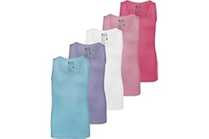 ALPIDEX Mädchen Unterhemd 5er Set 100% Baumwolle Basic Tank Top Trägertop Bequeme Achselhemden Ärmellose Kinder Unterhemden