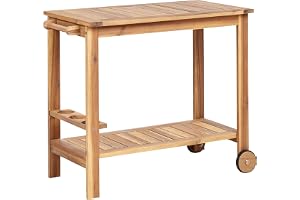 Rustik Drinkvagn på Hjul Certifierat Akaciaträ för Trädgård 47 x 90 x 74 cm Sassari II