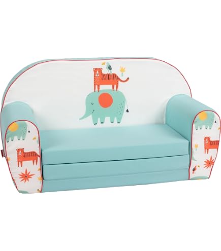 Canapé Enfant Pliable Knorrtoys Baby Treflik - Housse Lavable, Charge 30 Kg, Dimensions 77x34x42 Cm
