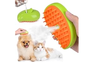COLEESON Cepillo para Gatos y Perros, 3 en 1 Peine Perro Cepillo Gato, Cepillo de Pelo de Gato con Vaporizador, Para Gatos Perros Masaje Cepillos Autolimpiantes (B)