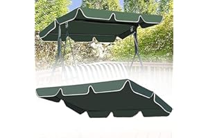 JOKERZI Swing Chair Canopy Replacement, 2 & 3 Seater Garden Swing Seat Cover – Waterproof, Windproof, Anti-UV, Heavy Duty Rip Proof Hammock Top Cover,replacement canopy (Cover Only) (Size : 195 * 125 * 15cm)