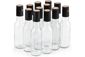 Winter Shore Botella Cristal Pequeña con Tapa y Cápsula Retráctil de 150 ml (Pack de 12) - Mini Botellas Reutilizables de Alcohol - Botes Cristal Pequeños Vacíos para Vino, Salsa Picante, Zumo