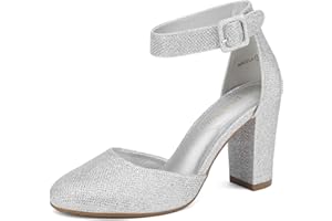 DREAM PAIRS Chaussures à Talons Hauts pour Femmes Escarpins Elégants avec Bride à la Cheville pour Mariages et Fêtes Angela