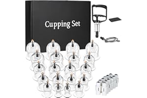 MULANGEEGLE Cupping Set, Cupping Therapy Set,20 Massage Cups Back Cupping Device, Professional Chinese Cupping Kit with Vacuum Pump for Massage Therapy - Improve Your Health Wellness (20pcs)