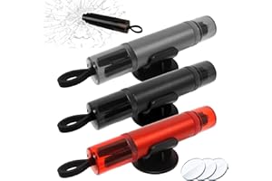 HLAYSHING 3 Pcs Safe Pro X Car Emergency Hammer,Car Windscreen Breaker,2 in 1 Car Window Breaker Car Escape Tool with Seat Belt Cutter,Quick Emergency Window Breaker Escape Safety Hammer,Journal Notepads