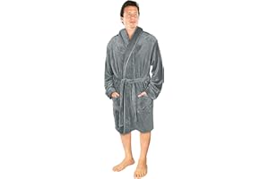 NY Threads Vestaglia da uomo con collo a scialle, morbida e soffice per il sonno e il relax