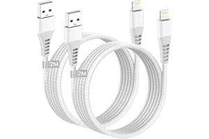 AINPOW iPhone Ladekabel 2M 2Pack[MFi Certified], USB Lightning Kabel 2M Lang Ladekabel iPhone Schnellladekabel Nylon iPhone Kabel USB Lightning Ladekabel für iPhone 14 13 12 11 Pro Max XS XR 8 7 6 iPad