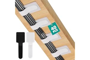 YangShion 40 pièces Cable Management, organiseur câbles sous le bureau, nylon réutilisable gestion câbles pour bureau, support câbles table de nuit autocollante, câbles recharg