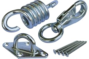 LABABE Hammock Chair Ultimate Hanging Kit - Stainless Steel 700 LB Capacity Hammock Spring, Swivel Hook, and Ceiling Hammock Mount for Swing, Chair, Yoga Exercise (with 4 stainless mounting screws)