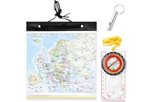 MUALADY Orienteering Compass Navigation, Hiking Compass for Expedition Map Reading, Multifunctional Waterproof Compasses, Pocket Compasses with Emergency Whistle
