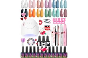‎PHOENIXY Gel Nägel Selber Set, Phoenixy 12 Farben Gel Nagellack Set mit 36W UV Lampe für Gelnägel Starterset Komplettes Gelnägel Nagel Set Nageldesign Set Selber Machen Zu Hause