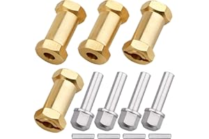 4PCS CrazyHobby Brass RC 12mm Wheel Spacers Extensions Wheel Hubs Hex Drive Adapter for 1/10 RC Crawler Axial SCX10 & SCX10 II 90046 D90 (25mm)