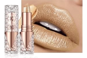 LESTPOLA Rouge a Levre Pailleté Métallique, Rouge à Lèvres Brillant Longue Tenue, Très Pigmenté Shimmer Waterproof Baume a Levre, Finition Lustrée Diamant sans Transfert, Vegan Maquillage pour les Lèvres - 01
