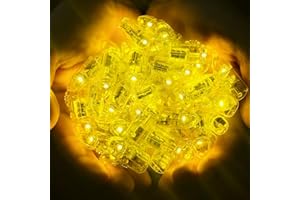 JagFond 50pcs Mini Luces de Globos LED, Mini Luz Led, Luces LED Pilas, LED Lámpara Globo, Mini Flash Luces LED para Decorativas Navidad, Linternas de Papel, Boda, Cumpleaños, Fiesta(Amarillas Cálido)