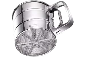 STAREWA Flour Sifter/Atta chhani Hand Press Design Stainless Steel Flour Sifter Corrosion Resistant Large Capacity Flour Sieve Cup for Sugar Flour and Coffee Powder Atta Chalni