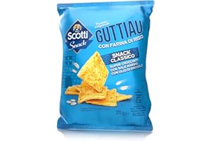 Riso Scotti Guttiau Snack Classico Super Croccante con Sale Marino, Snack con Farina di Riso, Prodotto Artigianale,1 pezzo