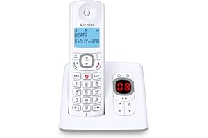 Alcatel F530 Voice, téléphone sans fil avec répondeur, blocage d'appels, mains libres et deux mémoires directes Blanc/Gris