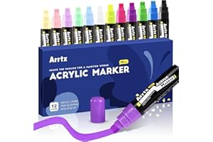 Arrtx - Rotuladores acrílicos extragrandes de 10 mm de punta ancha para piedra, vidrio, huevos de Pascua, madera y tela, no tóxicos, sin olor