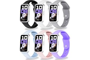 MONUARY 6 Piezas Correas Compatibles con HUAWEI Band 10/9/8, Pulseras de Deportivas de Colores, Suaves y Transpirables, Liberación Rápida