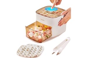 Amoilly Bac à glaçons avec couvercle, moules à glaçons en silicone de qualité alimentaire avec bac, 48 bacs à glaçons, libère tous les glaçons dans une presse