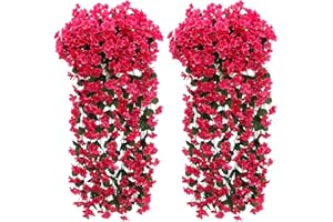 Fycooler Artificial Flowers Wisteria Vine Garland Plant-Artificial Ivy Garland Vines Fake Wisteria Hanging Violet Plants Wisteria Artificial Flowers for Wedding Party Garden Patio Wall Home Decoration