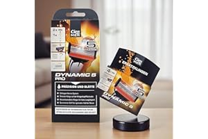 GENERISCH Cien Men Dynamic 5 Pro Herrenrasierer Set, Nassrasierer mit Präzisions-Trimmer, Komplettset mit 1 Griff und 6 keramikveredelten 5-Klingen Ersatzklingen für Männer