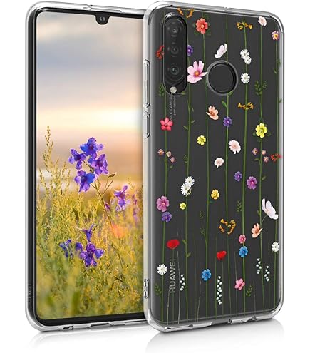 Kaywzo Handyhülle Für Huawei P10 Lite – Transparent Mit Blumen-Druck, Stoßfest & Ultra-dünn